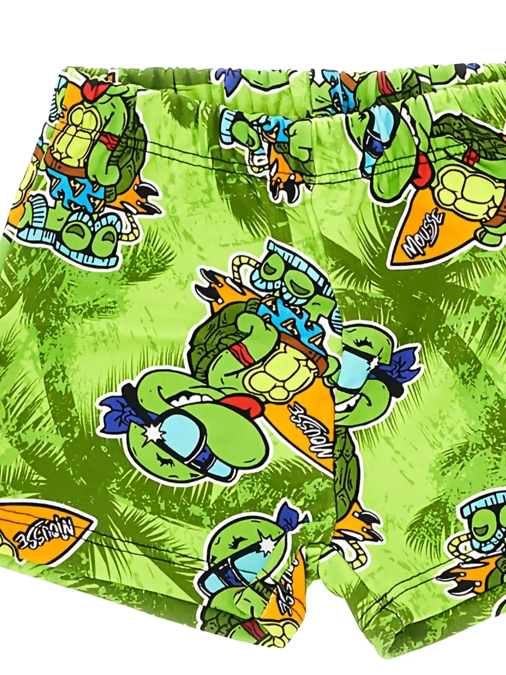 Mousse dans la bouche turtle-print elasticated-waistband shorts - Groen