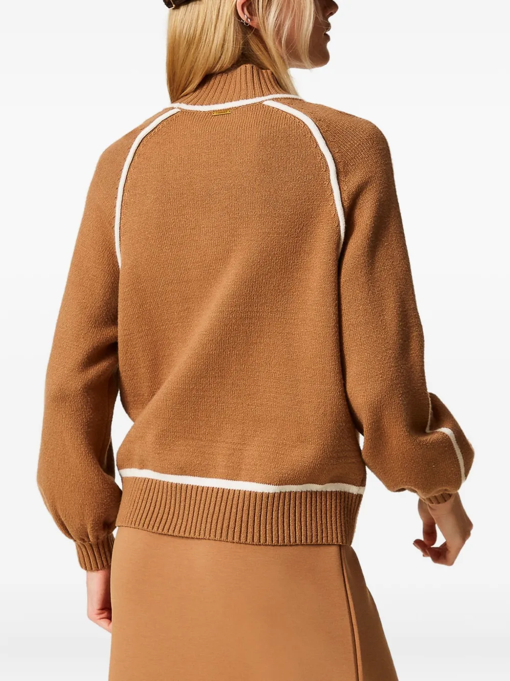TWINSET Tweekleurige midi-rok - Bruin