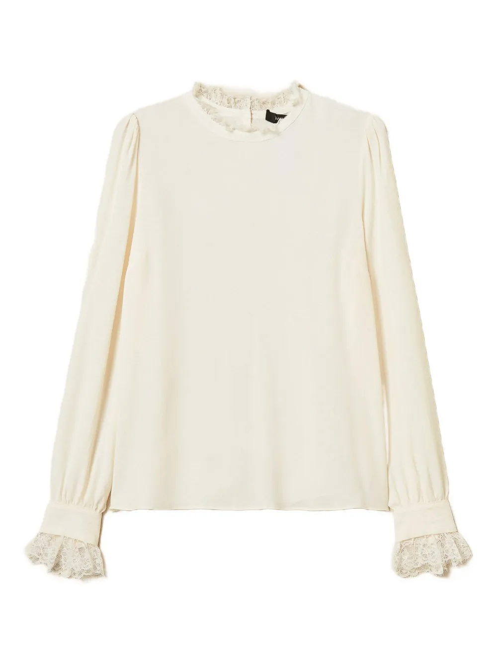Twinset Lace-trim Blouse In Neutral