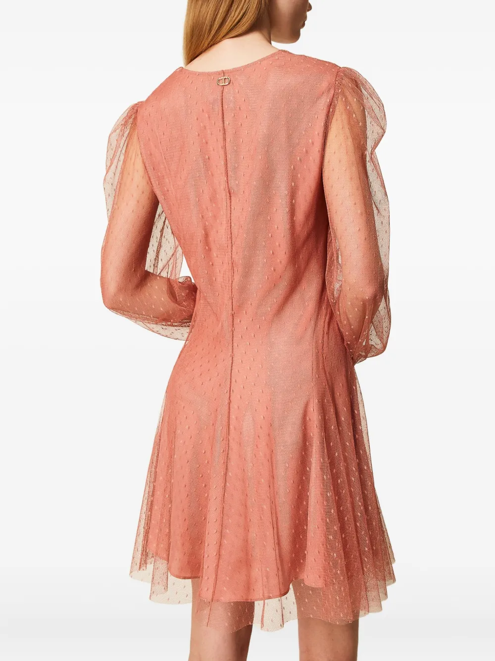 TWINSET Tulen mini-jurk met pofmouwen Roze