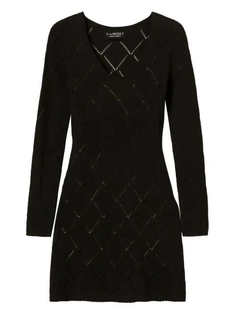 TWINSET diamond-pattern long-sleeve mini dress