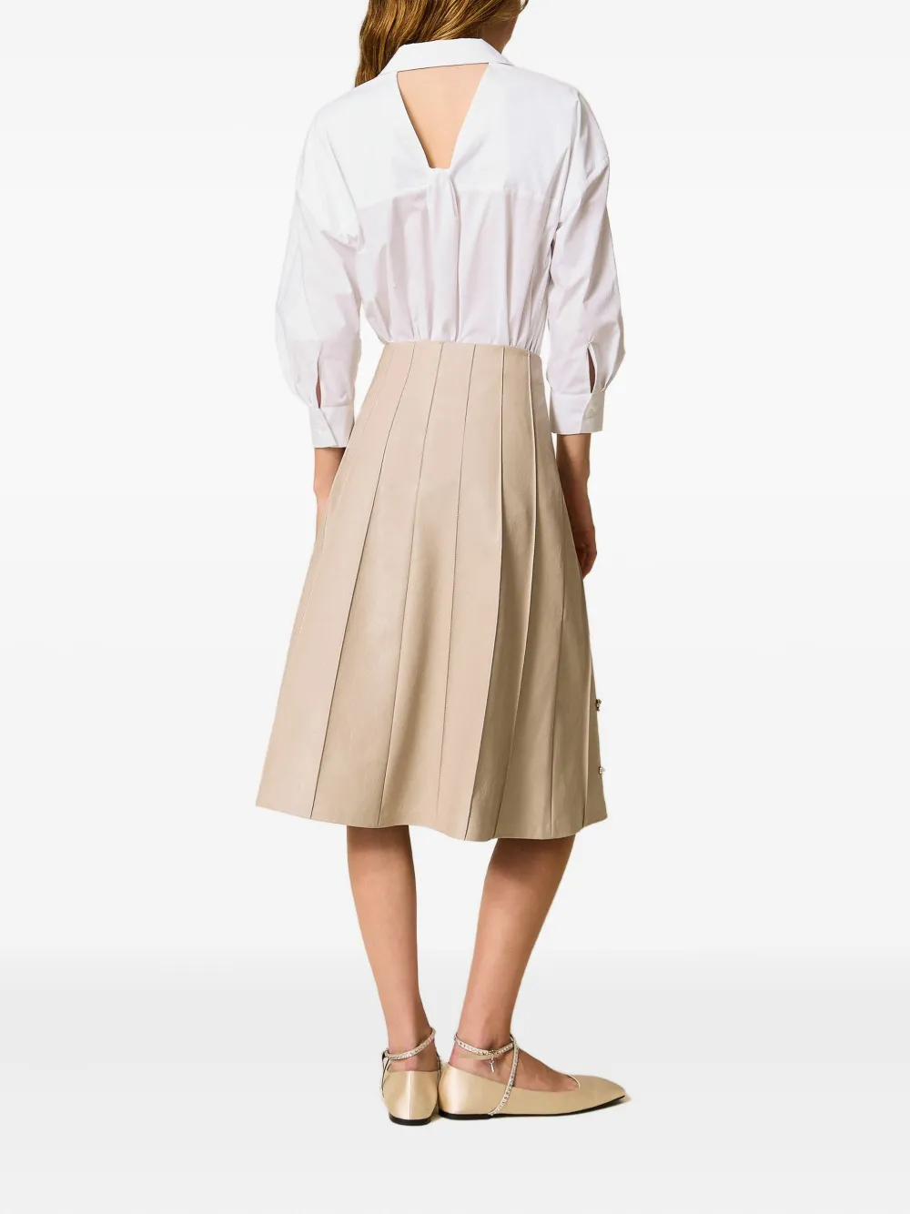 TWINSET Midi-rok verfraaid met kristallen Beige