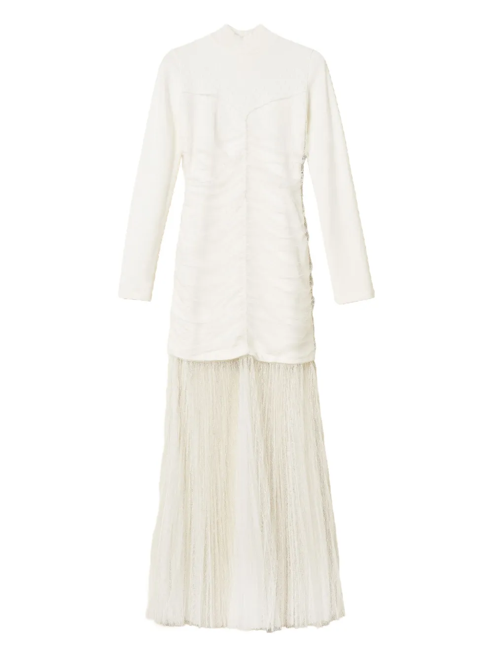 TWINSET チュールニット マキシドレス - ホワイト TWINSET チュールニット マキシドレス - ホワイト