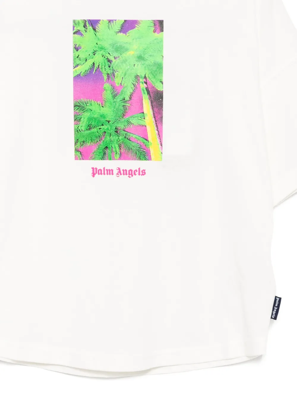 Palm Angels Kids Katoenen T-shirt met logoprint Wit