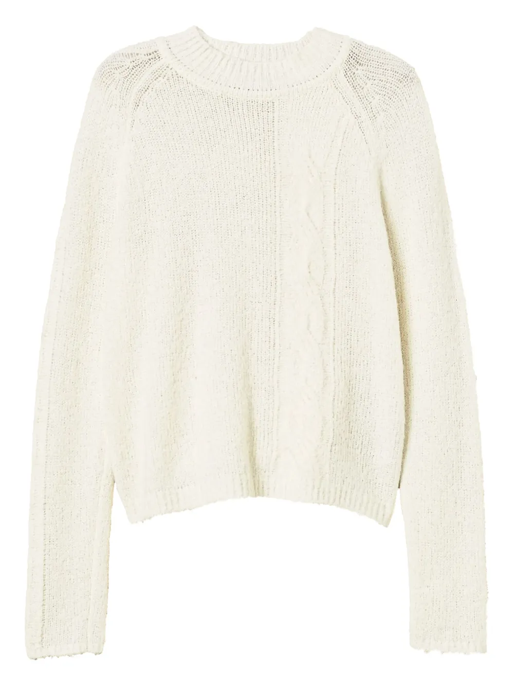 Twinset Turtleneck Cable-knit Sweater In White