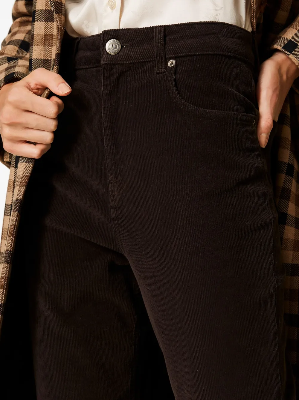 TWINSET Ribfluwelen jeans met vijf zakken Zwart