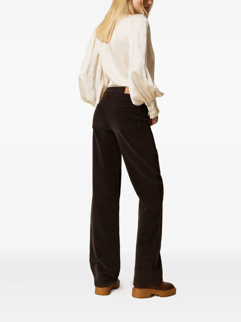 TWINSET Ribfluwelen jeans met vijf zakken Zwart