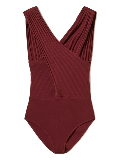 TWINSET crossover ribbed top 
