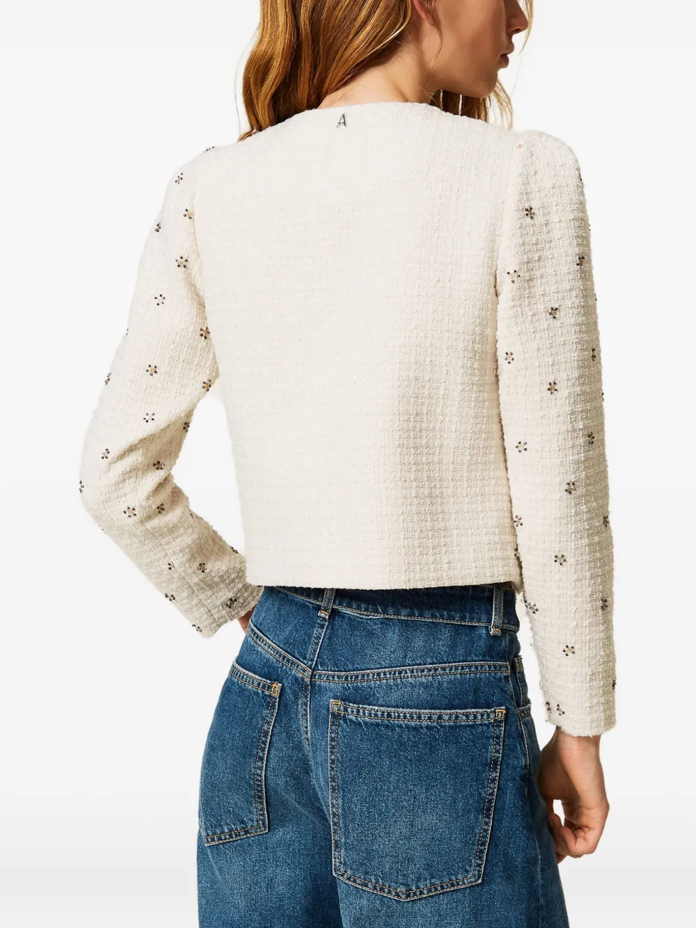 TWINSET Jack verfraaid met bouclé textuur Wit
