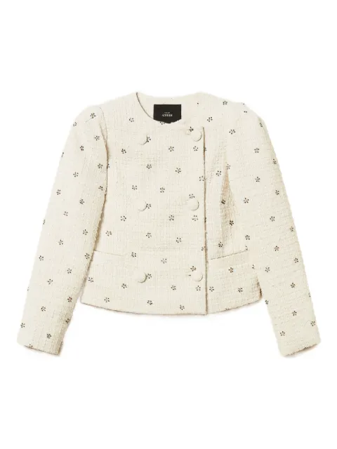 TWINSET bouclé-texture embellished jacket 
