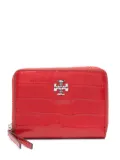 Tory Burch crocodile-embossed zip-around wallet - Red