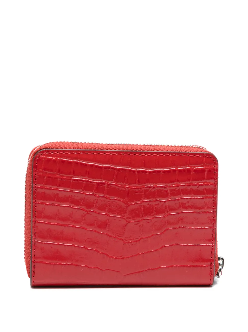 Tory Burch crocodile-embossed zip-around wallet - Rood