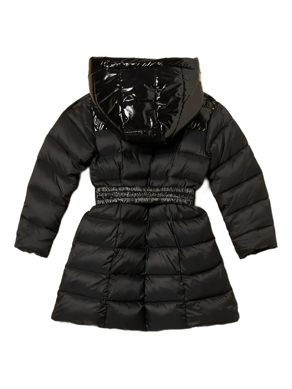 TWINSET Kids Donsjas met glimmend vlak en ceintuur Zwart