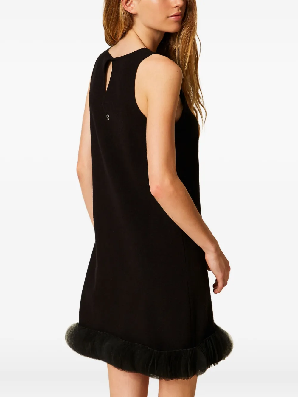 TWINSET Mini-jurk met tulen afwerking Zwart