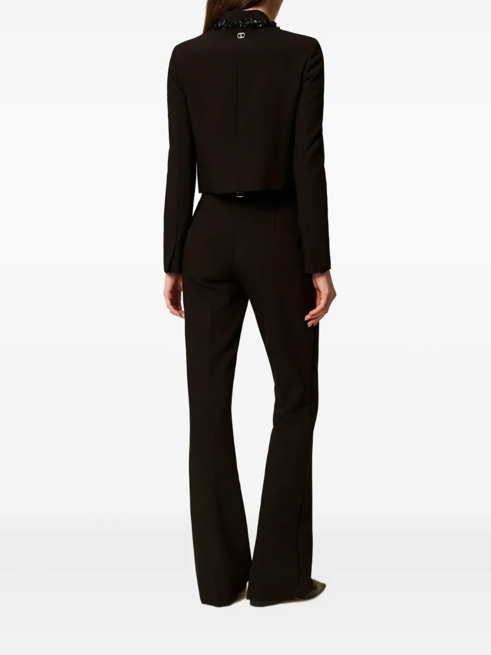 Twinset Flared Side-pocket Trousers In Black