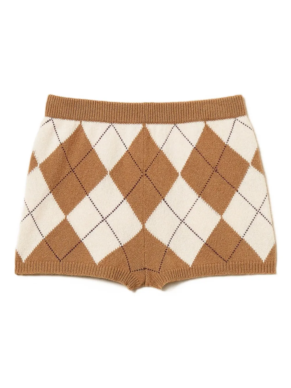 TWINSET Shorts a rombi - Marrone