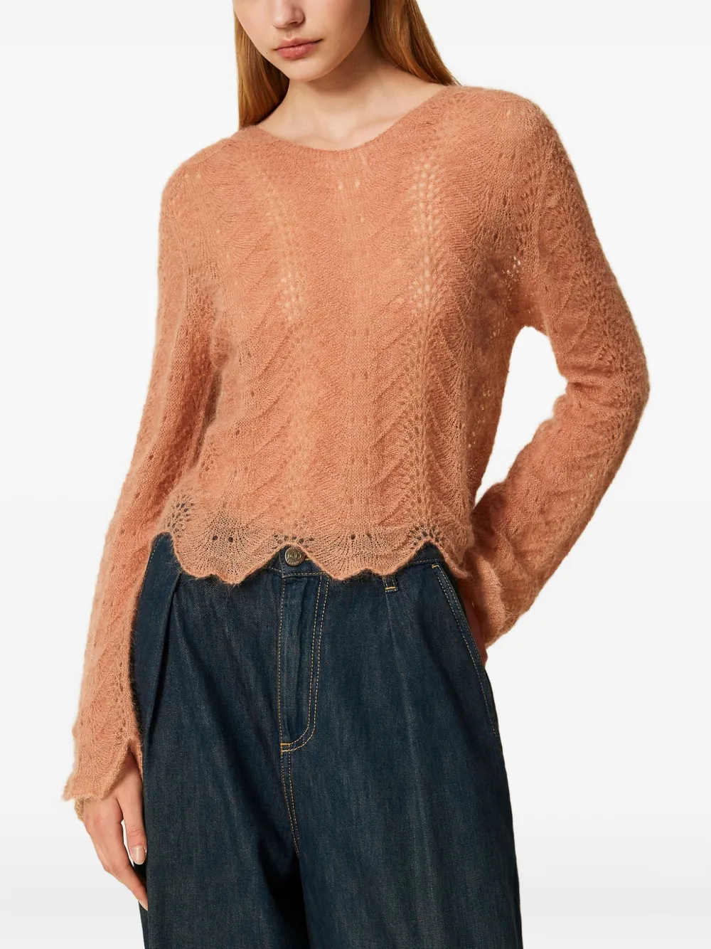 TWINSET Trui met gewelfde afwerking Oranje