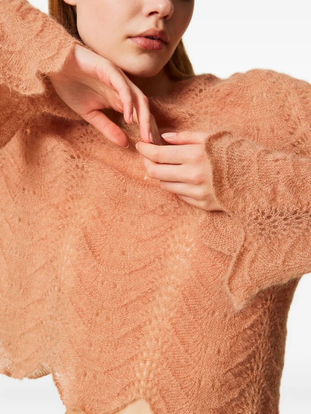 TWINSET Trui met gewelfde afwerking Oranje
