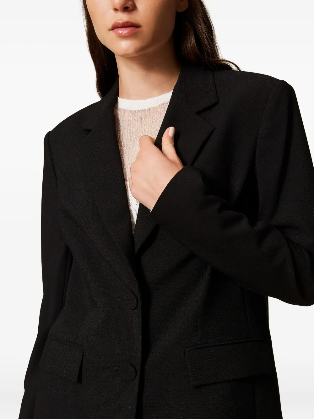 TWINSET Blazer met enkele rij knopen Zwart