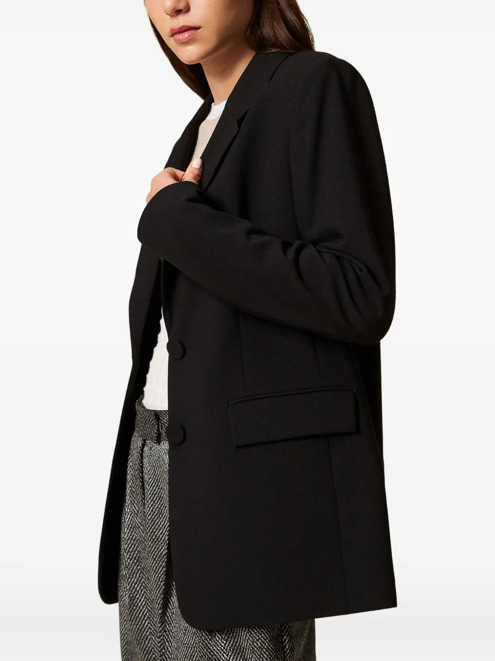 TWINSET Blazer met enkele rij knopen Zwart