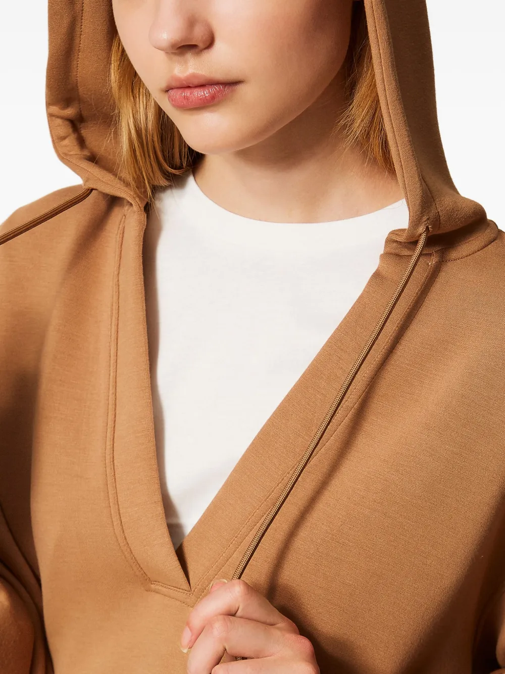 TWINSET Scuba sweater met capuchon Bruin