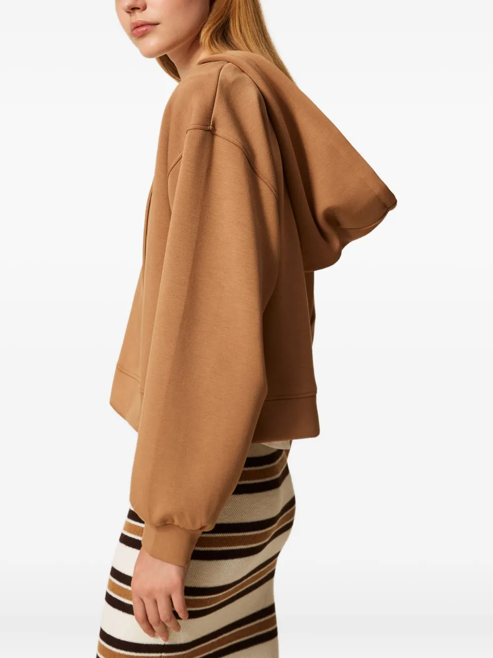 TWINSET Scuba sweater met capuchon Bruin