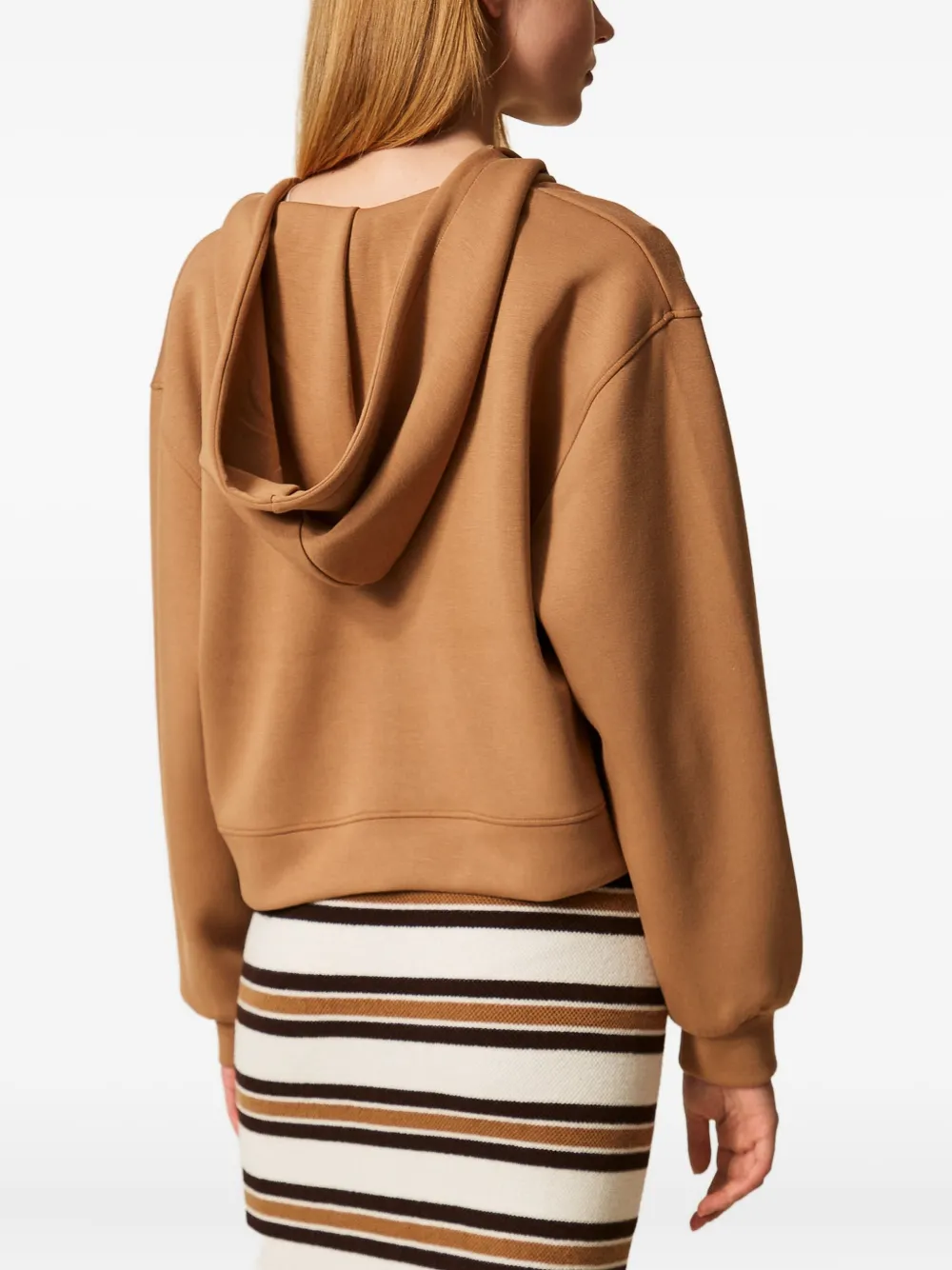 TWINSET Scuba sweater met capuchon Bruin