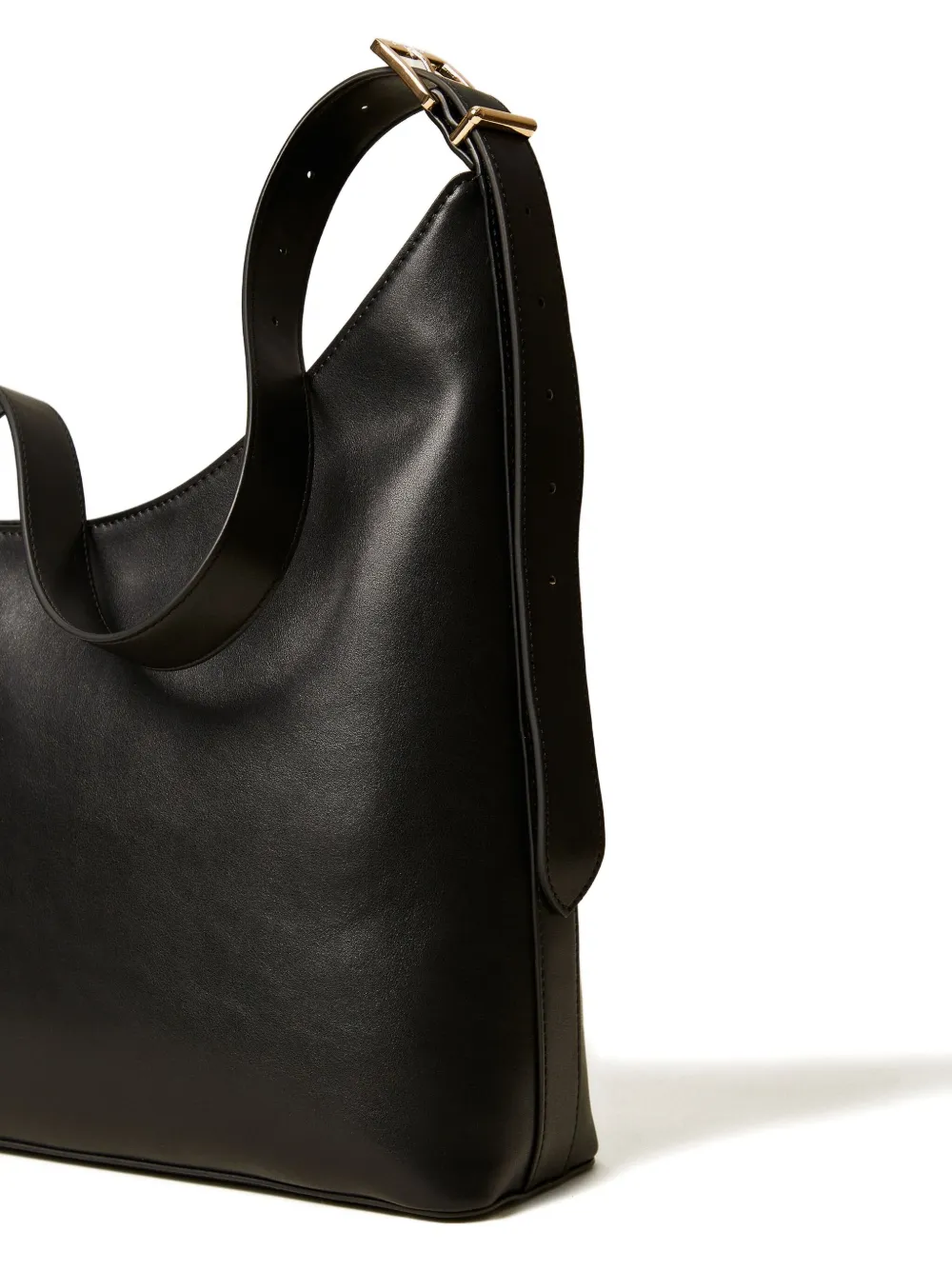 Twinset Belt-buckle Bucket Bag In Black