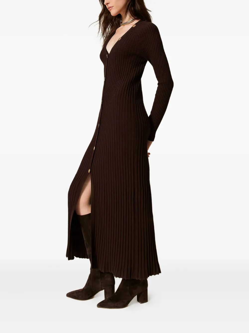 TWINSET rib-knit button cardigan dress | Cardigans | Image 2