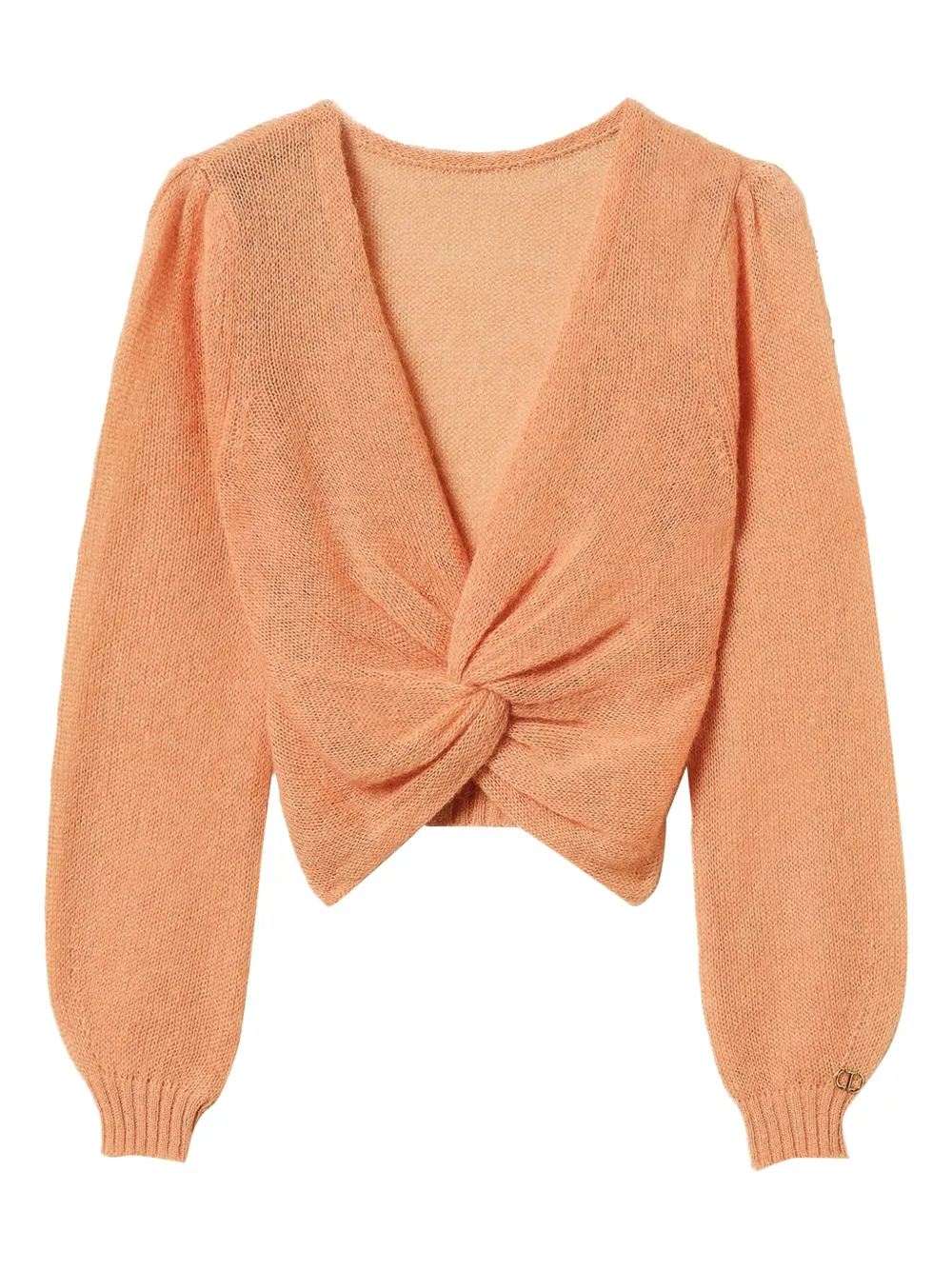 Twinset Twist-detail Sweater In Orange