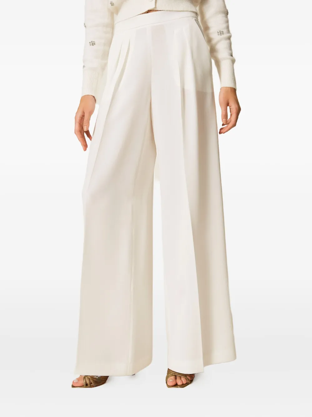 TWINSET Palazzo plooibroek Wit