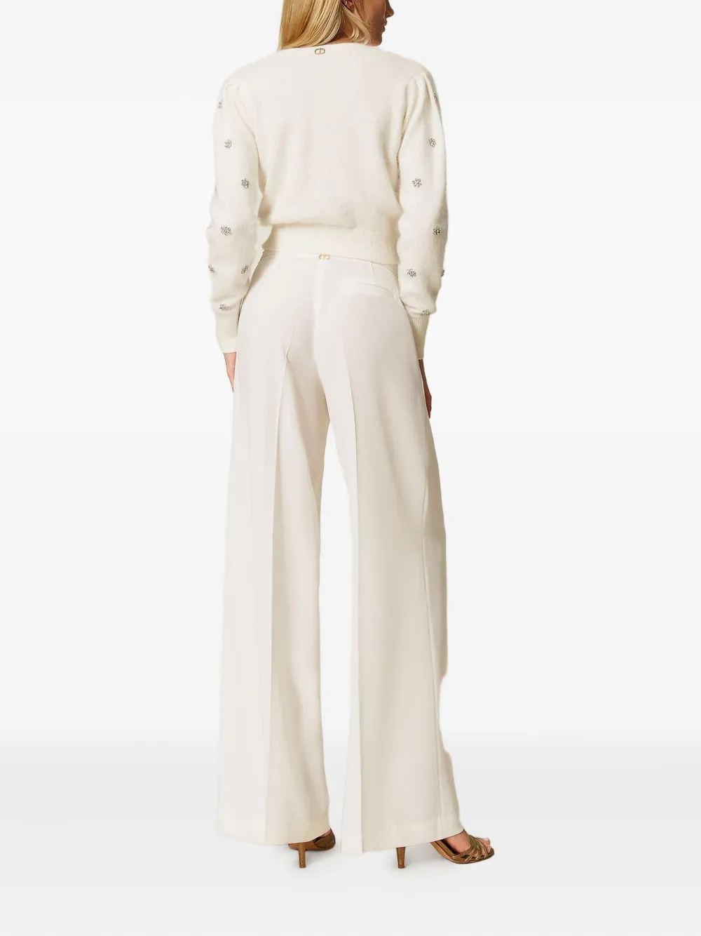 TWINSET Palazzo plooibroek Wit