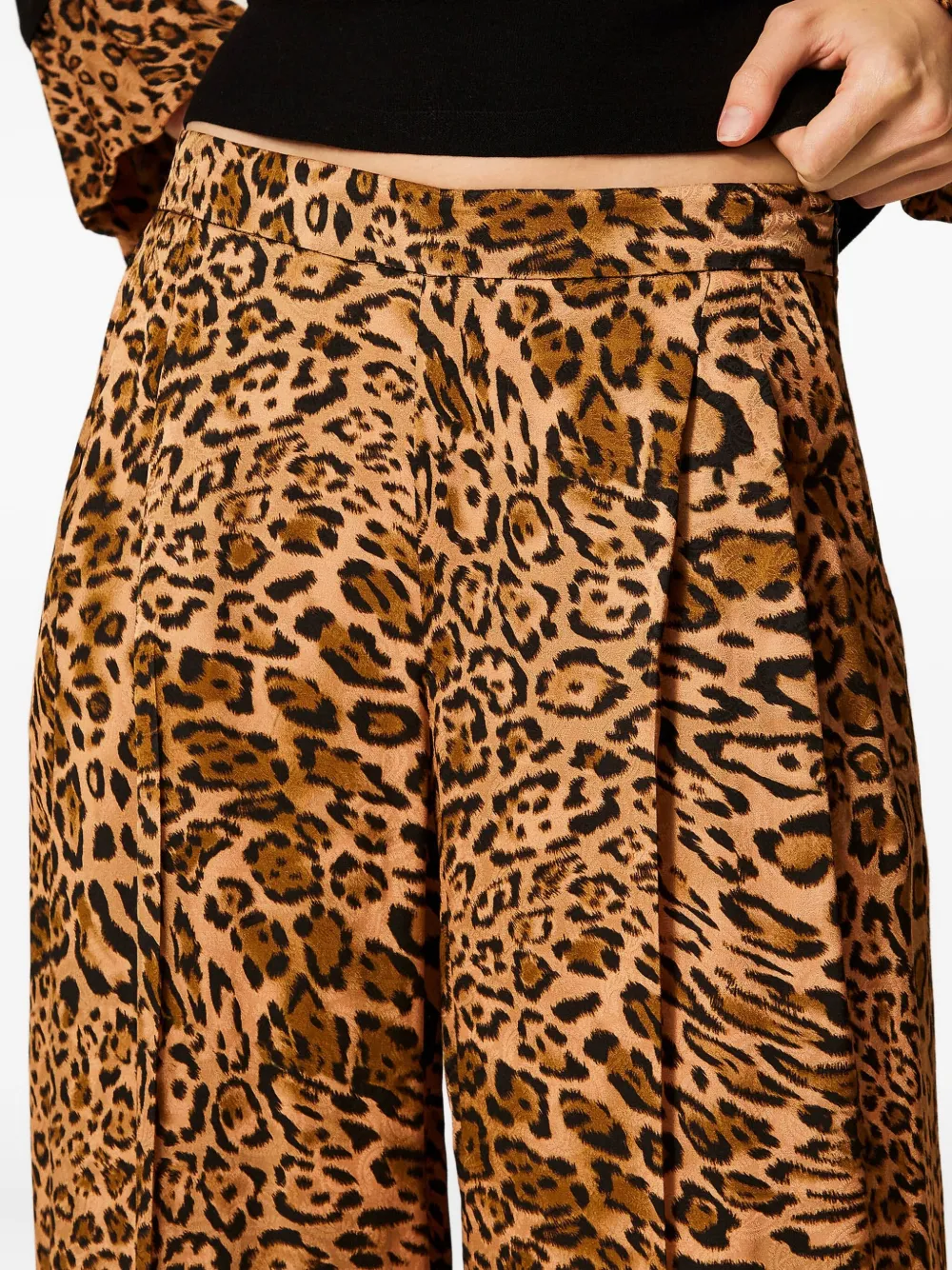 TWINSET Plooibroek met luipaardprint Bruin