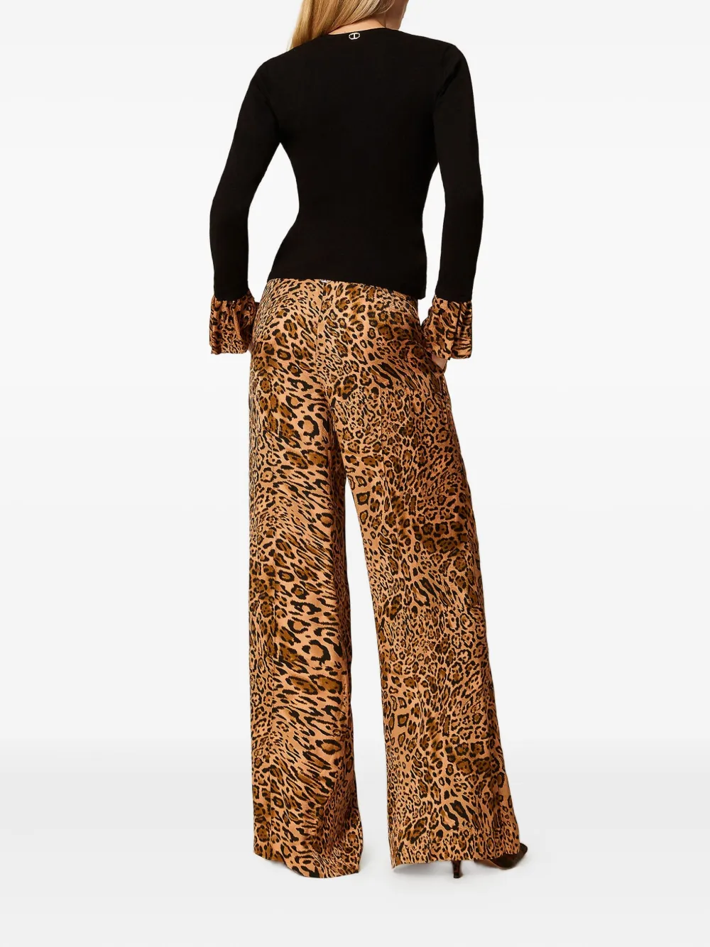 TWINSET Plooibroek met luipaardprint Bruin