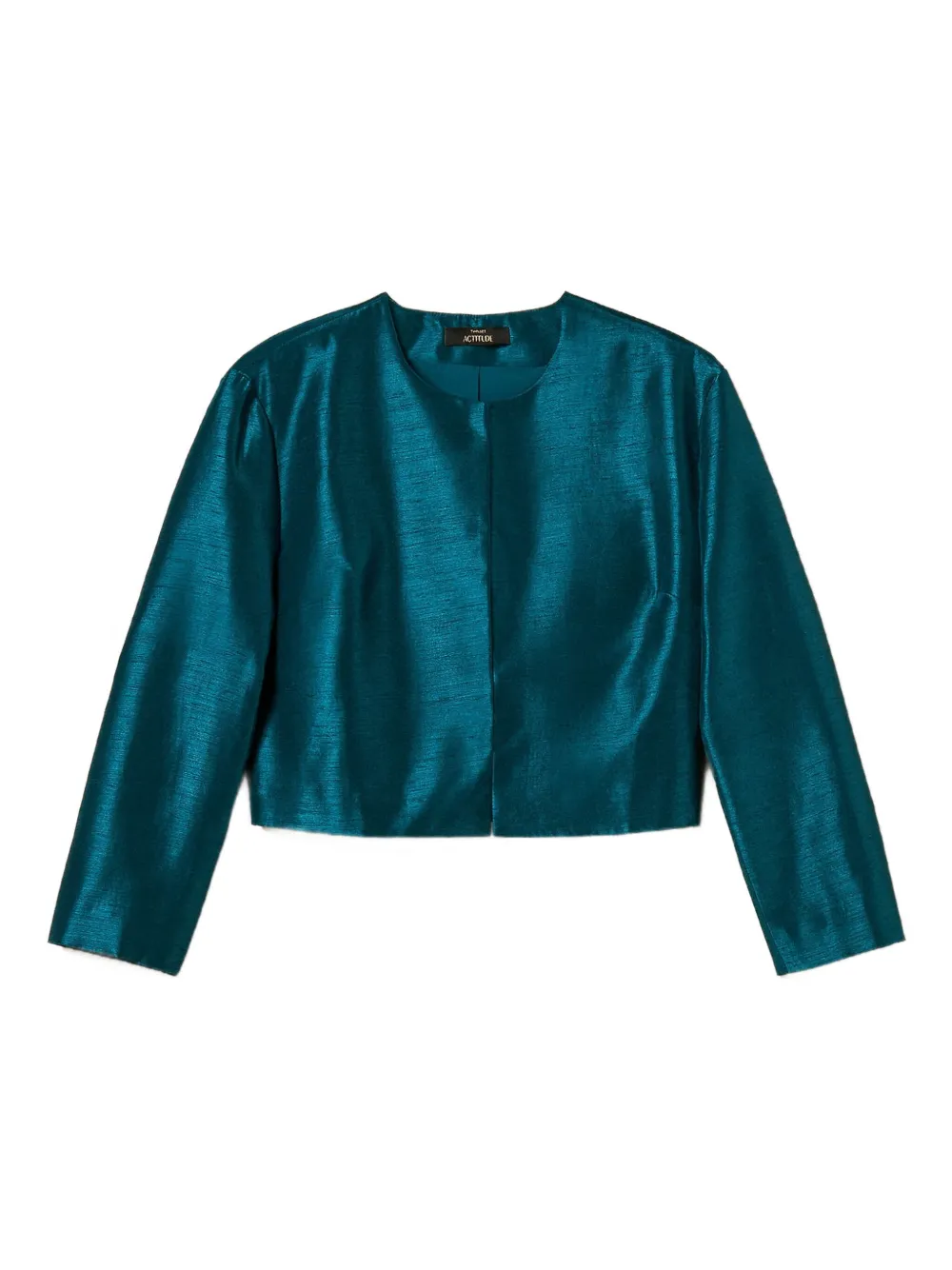 TWINSET crop-hem longsleeve jacket | Blue | Image 1