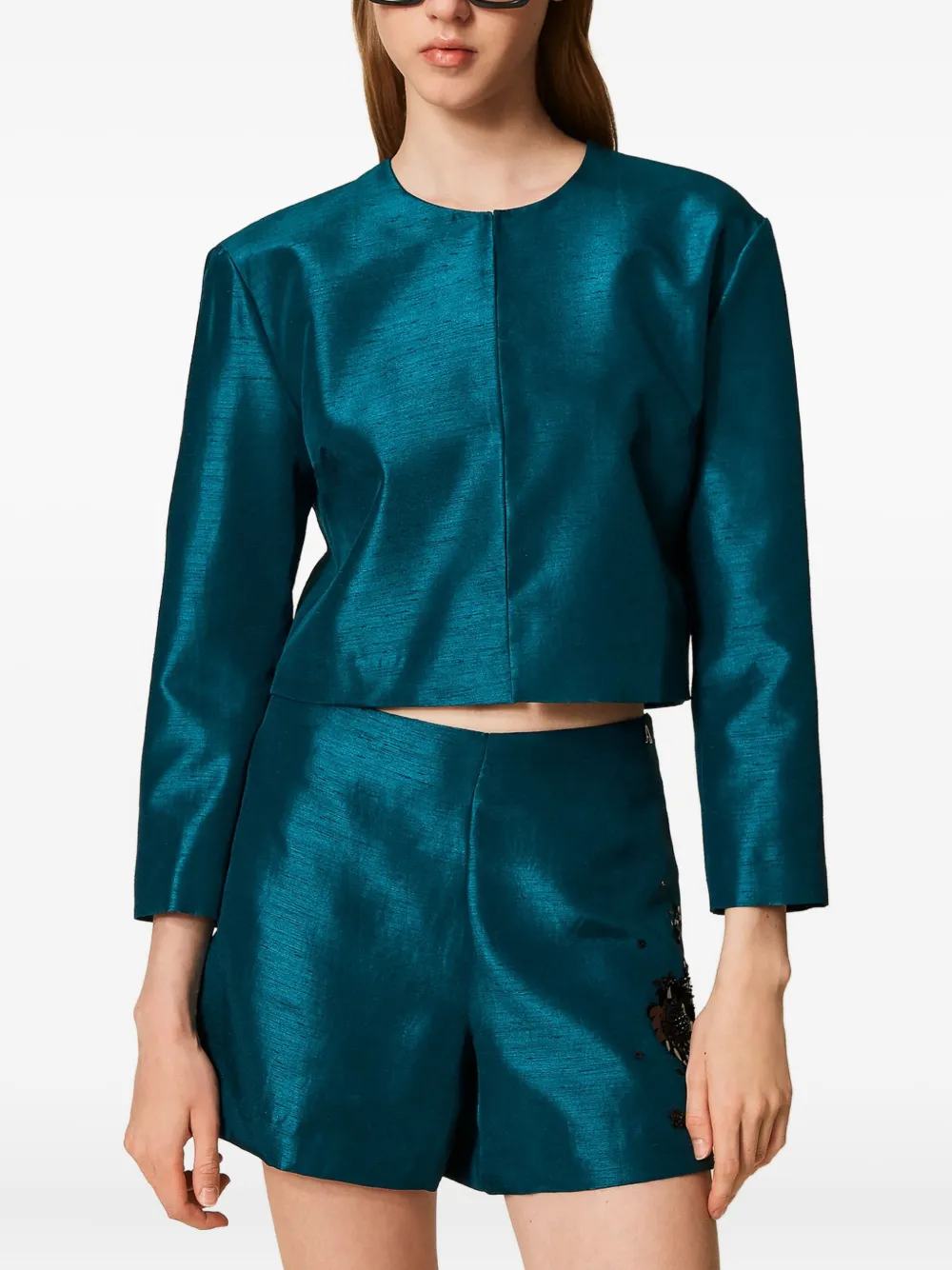 TWINSET crop-hem longsleeve jacket | Cropped Jackets | Image 2