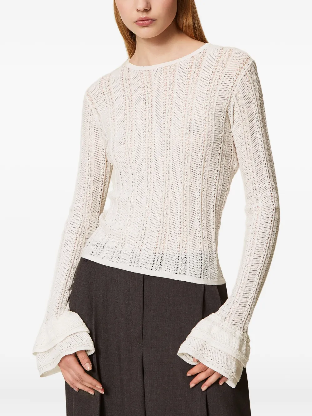 TWINSET Opengebreide top Wit
