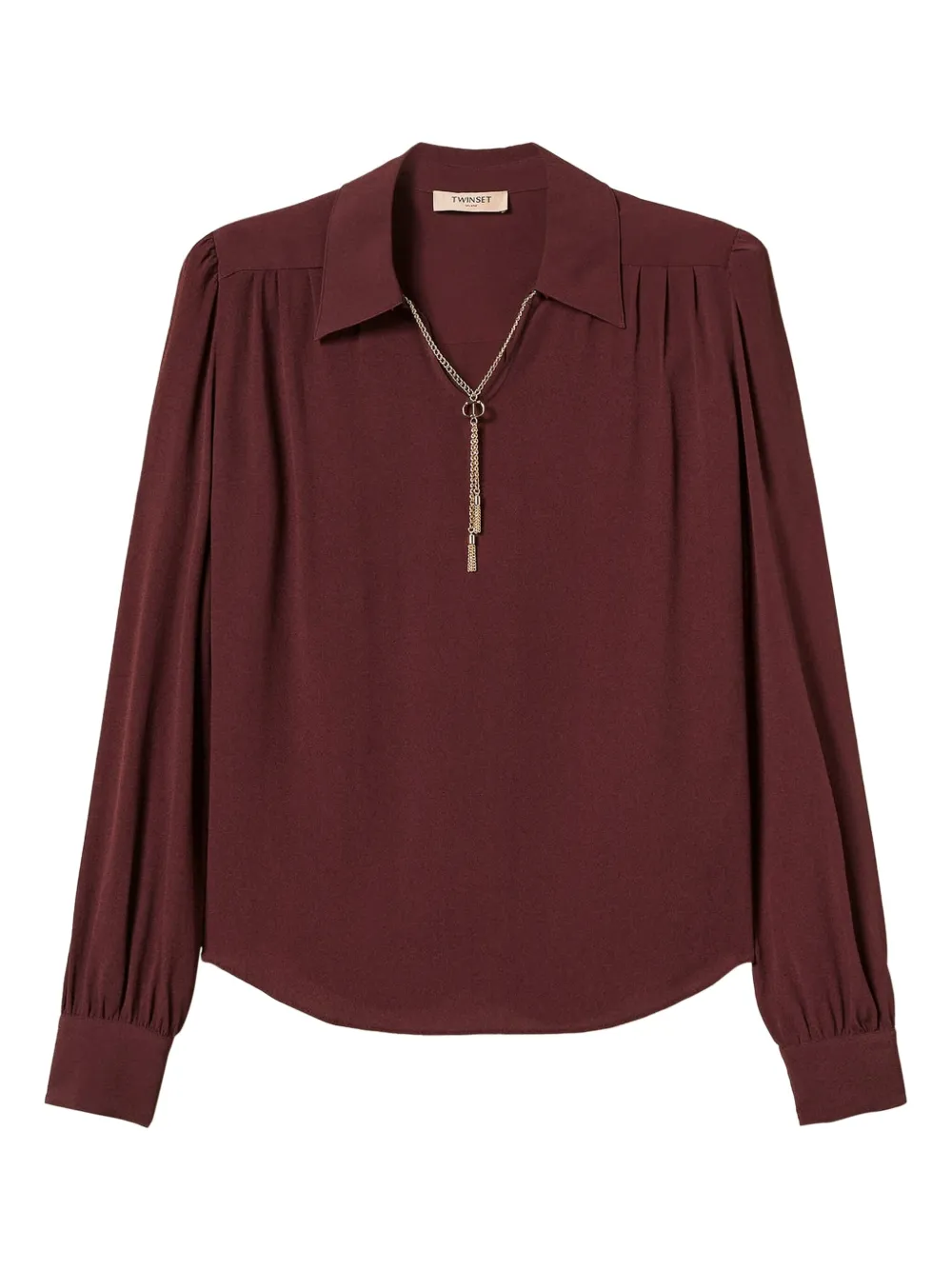 Twinset Chain-embellished Gathered Blouse In Multi