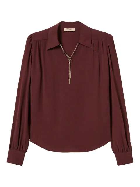 TWINSET chain-embellished gathered blouse