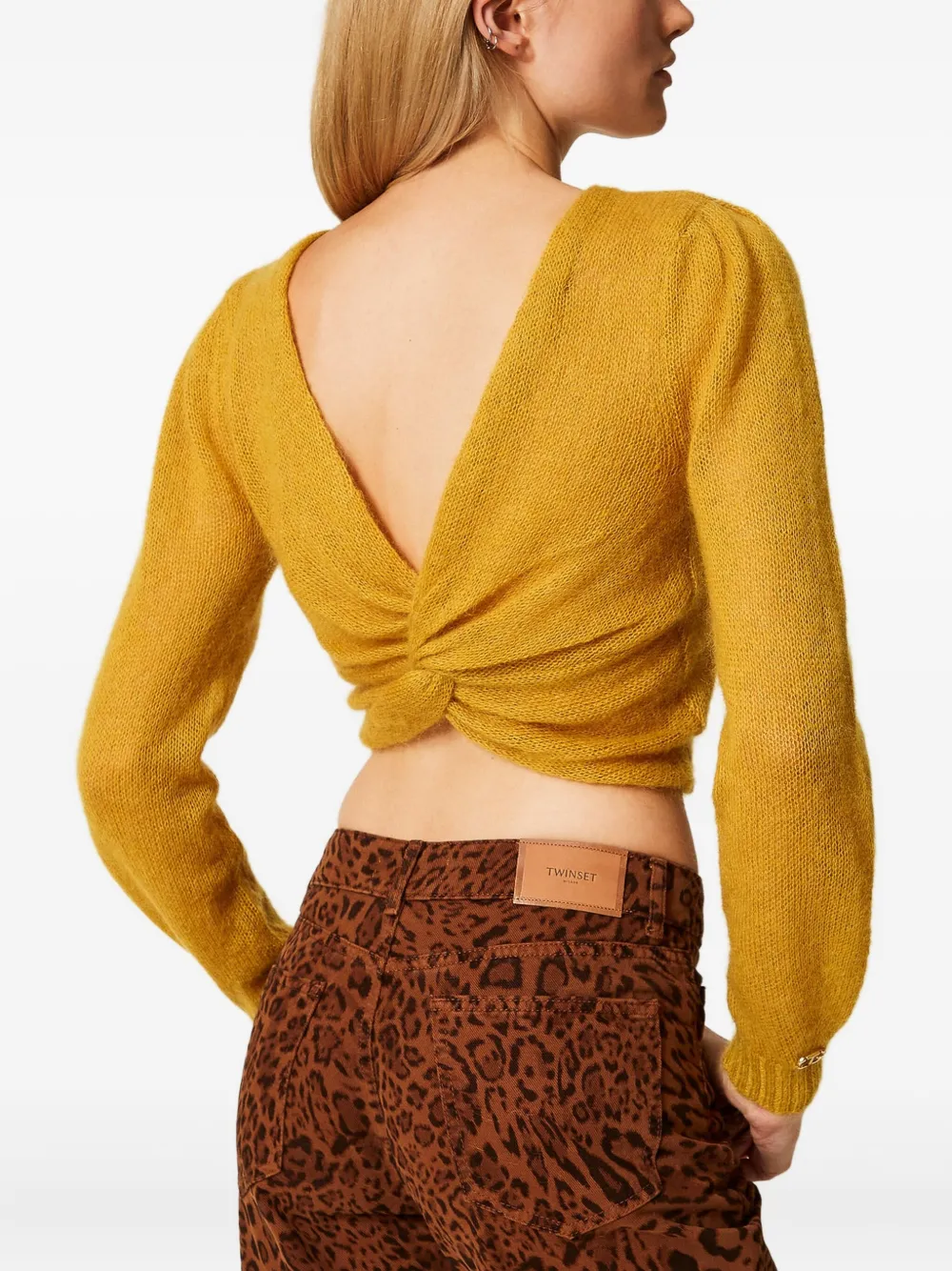TWINSET Trui met gedraaid detail Geel