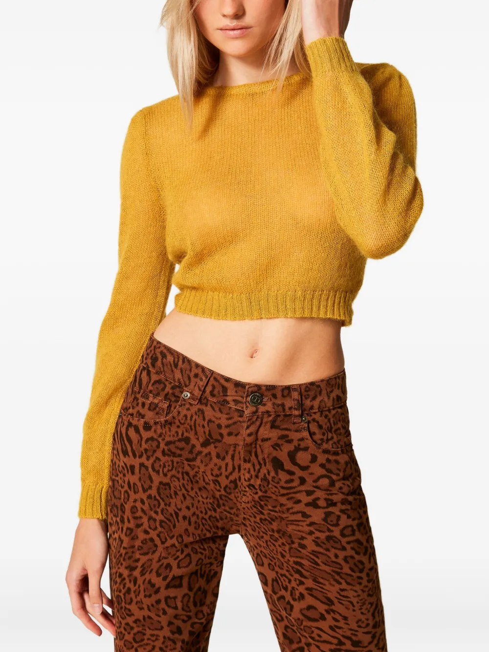 TWINSET Trui met gedraaid detail Geel