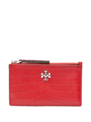 Tory Burch Kira croc-embossed Flap Wallet | Red | FARFETCH CA