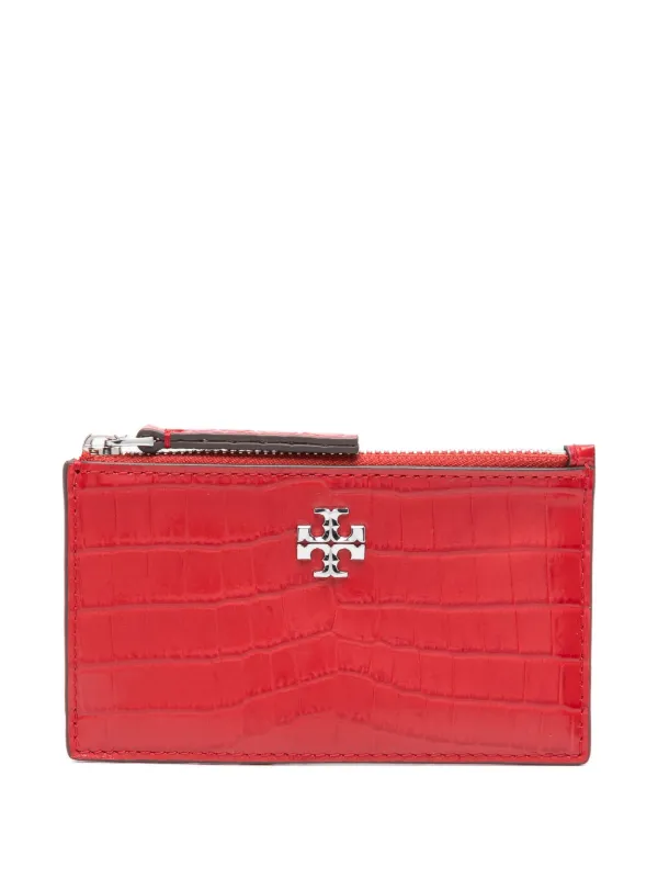 Tory Burch Embossed zip-around Wallet | Red | FARFETCH