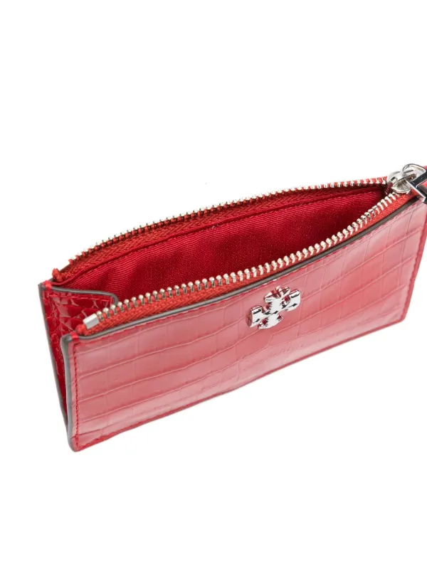 Tory Burch Embossed zip-around Wallet | Red | FARFETCH