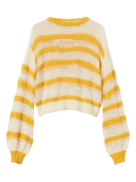 TWINSET striped balloon-sleeve sweater