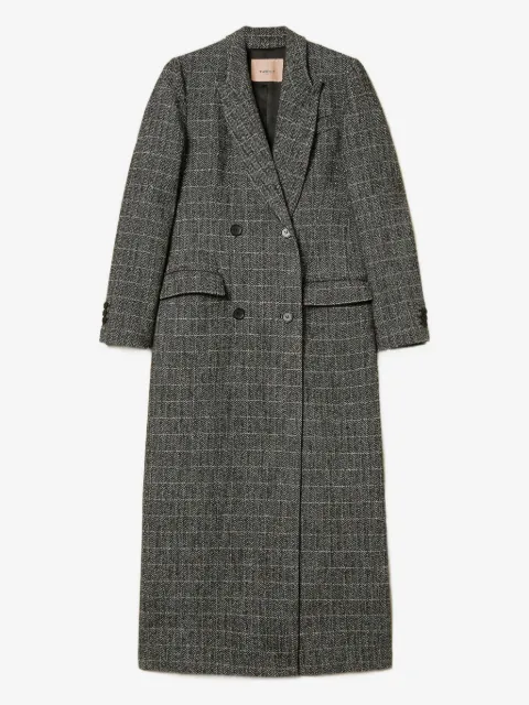 TWINSET abrigo con doble botonadura y cuadros estampados