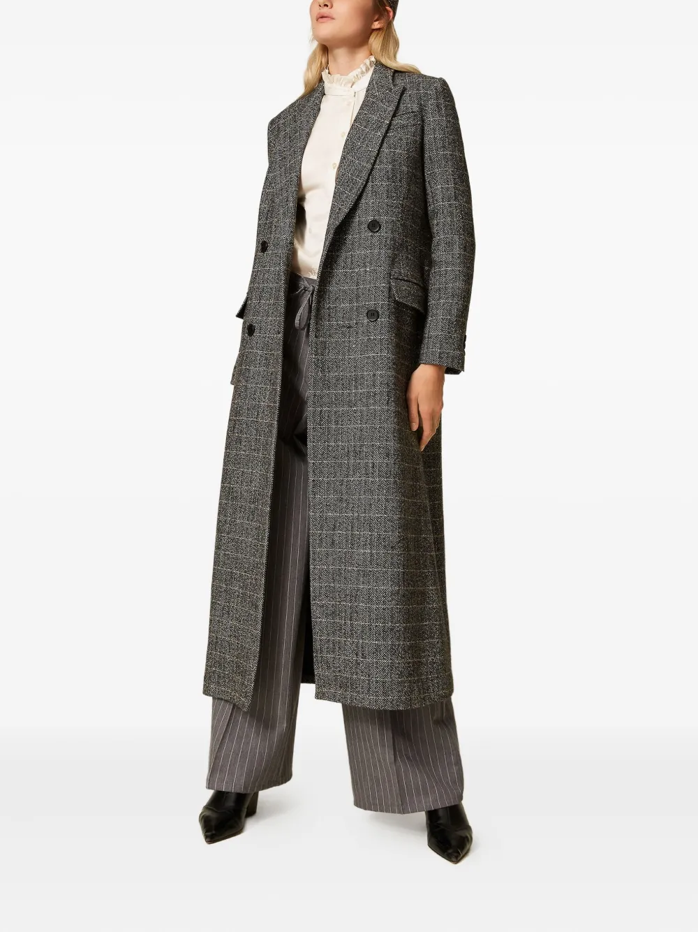 TWINSET checked-print double-breasted coat | Double Breasted & Peacoats | Image 2