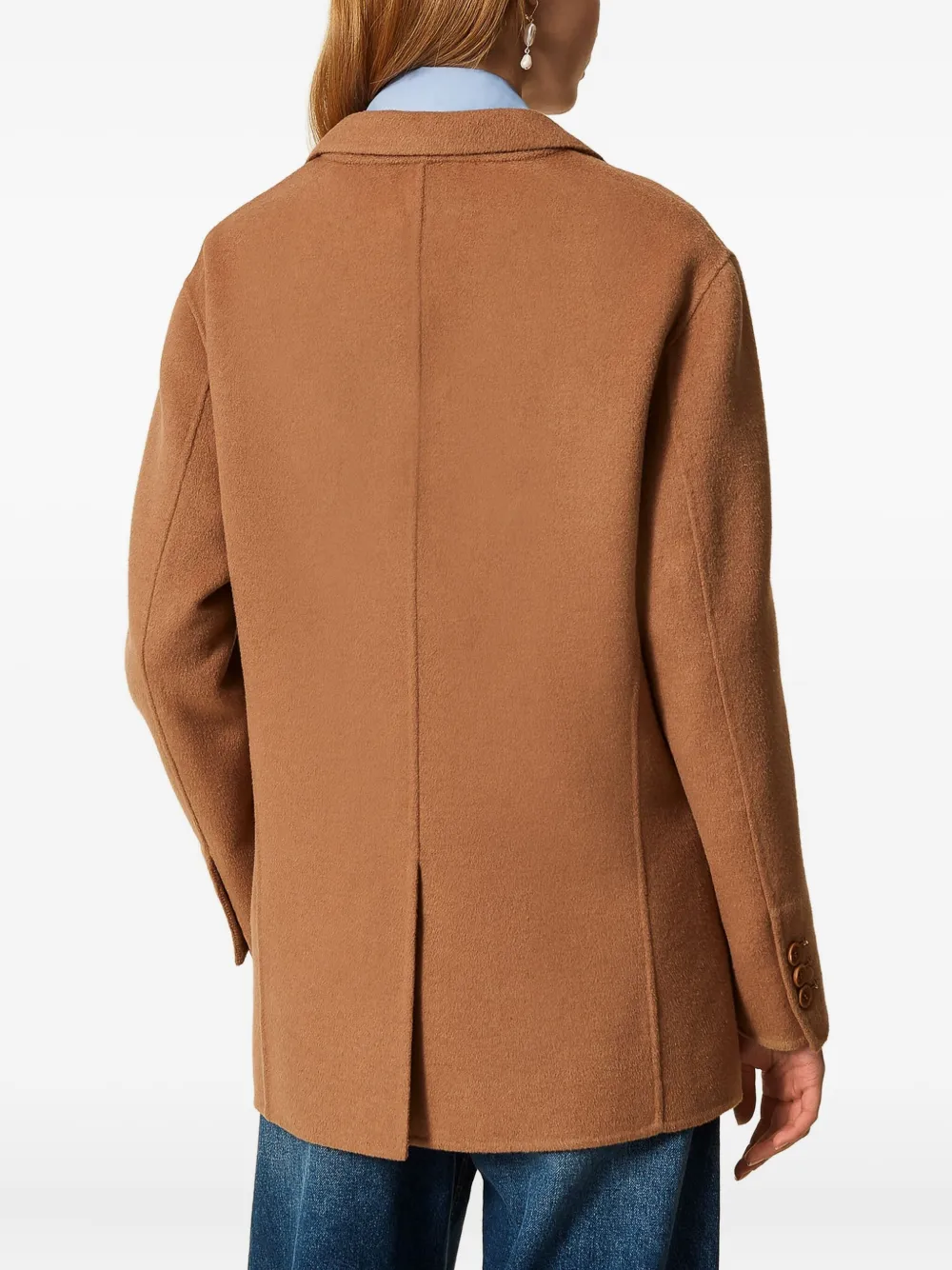 Twinset Single-breasted Wool Coat In Brown