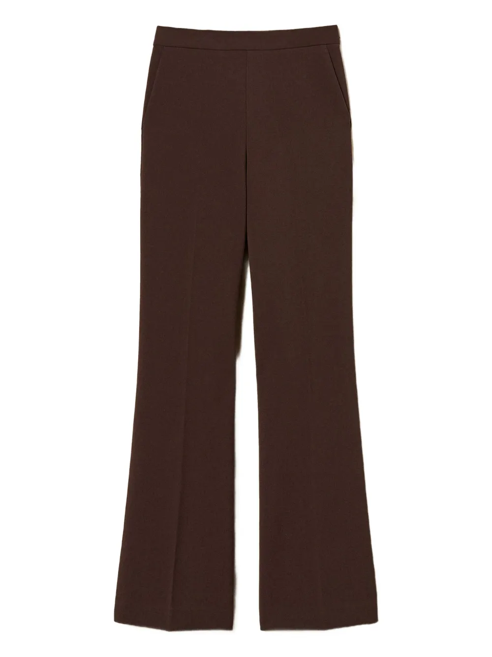 Twinset High-waisted Flared Trousers In Brown