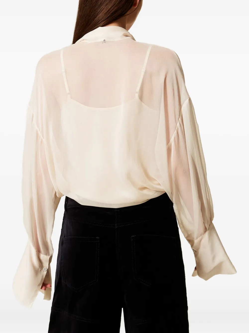 TWINSET Blouse met gestrikte hals Wit